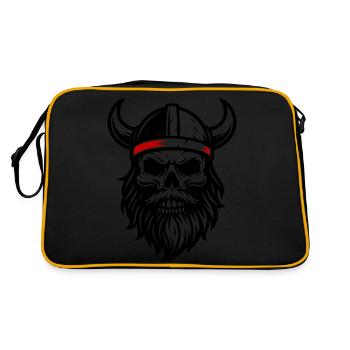 Crâne Viking - Sac Retro - noir/or - Dos