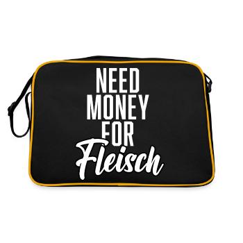 Need Money For Meat - Retro Bag - black/gold - Back