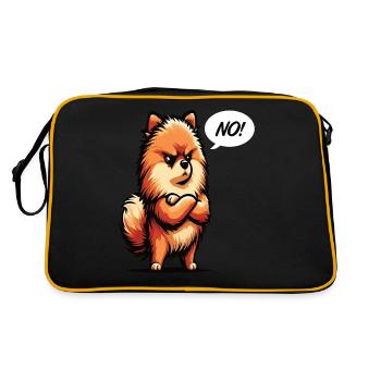 No Pomeranian Dwarf Spitz Dwarf Spitz Holder Spitz - Retro Bag - black/gold - Back