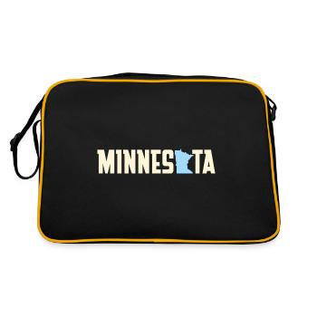 Karte von Minnesota Design für stolze Minnesotaner - Retro Tasche - Schwarz/Gold - Hinten