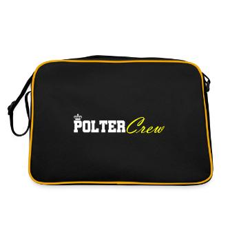 Polter Crew Verlobung Hochzeit - Retro Tasche - Schwarz/Gold - Hinten