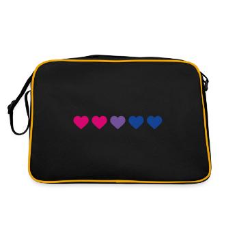 Bi-Heart || LGBT bisexual - Retro Bag - black/gold - Back