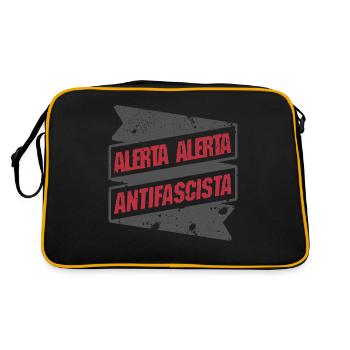 alerta alerta antifascista - Retro Tasche - Schwarz/Gold - Hinten
