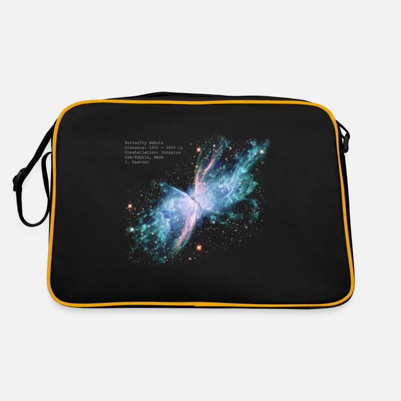 Butterfly Nebula - NGC 6302 - Retro Tasche - Schwarz/Gold