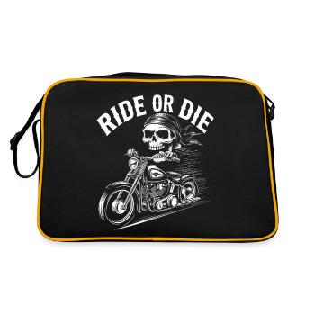 Ride or Die - Superbe citation de motard squelette - Sac Retro - noir/or - Dos