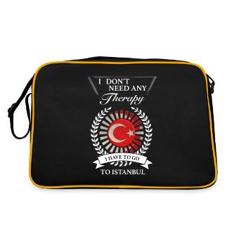 Ich brauche keine Therapie, ich muss nach Istanbul - Retro Tasche - Schwarz/Gold - Hinten