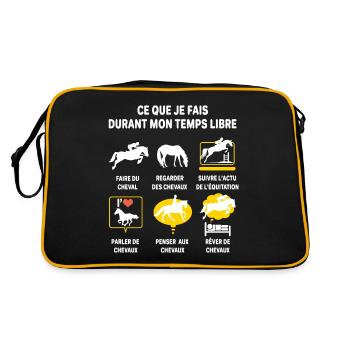 cheval équitation passion humour equitation - Sac Retro - noir/or - Dos