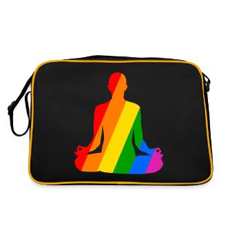 Variété et équilibre dans la pose de yoga colorée - Sac Retro - noir/or - Dos