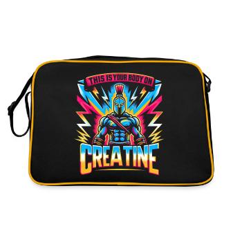 Humour Créatine Sport Musculation - Sac Retro - noir/or - Dos