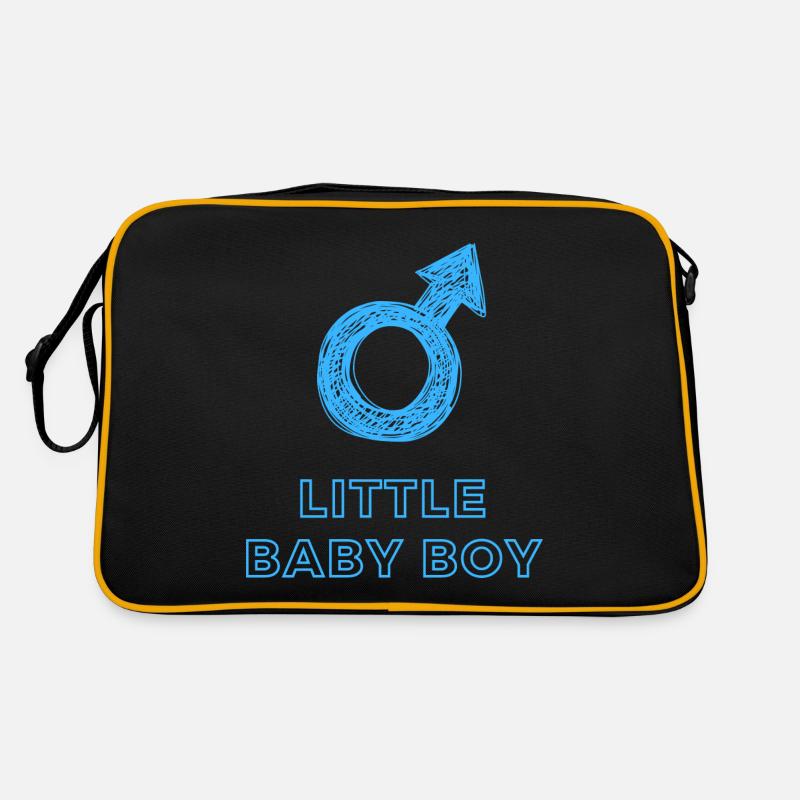 Baby Ankündigung - Junge - Schwangerschaft - Retro Tasche - Schwarz/Gold