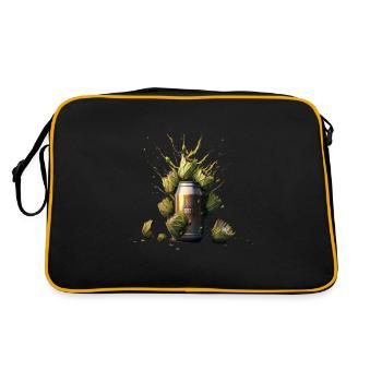 Bière artisanale - Explosion du houblon dans la canette de bière - Sac Retro - noir/or - Dos