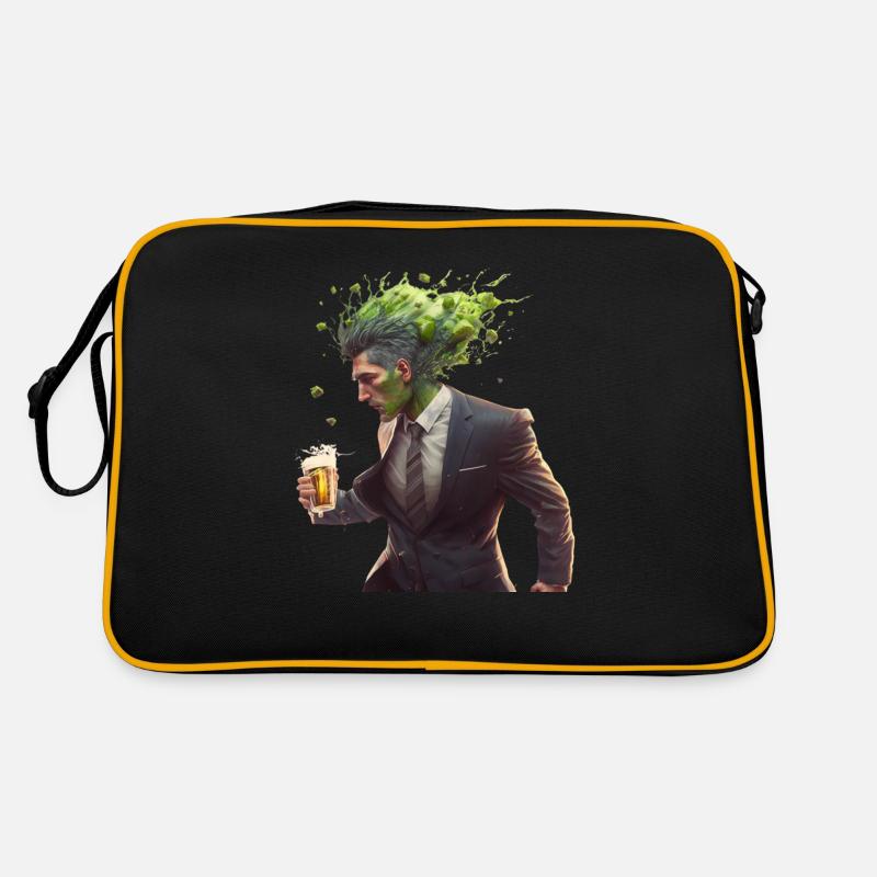 Explosion du houblon par la bière artisanale. Complet Sac Retro