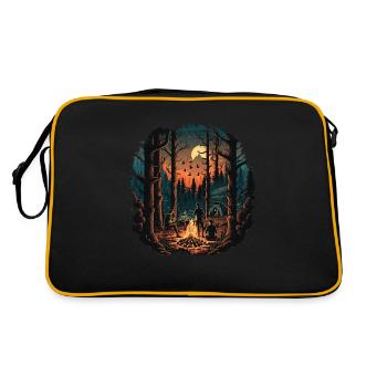 Feu de camp la nuit dans la forêt - Sac Retro - noir/or - Dos