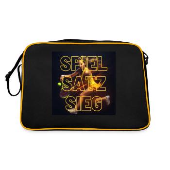 Spiel, Satz und Sieg - Retro Tasche - Schwarz/Gold - Hinten