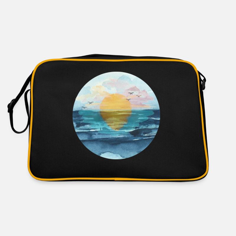 Coucher de soleil - Sac Retro - noir/or