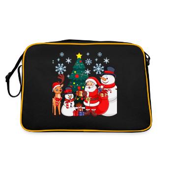 Weihnachtsdesign für Weihnachtsgeschenke Weihnacht - Retro Tasche - Schwarz/Gold - Hinten