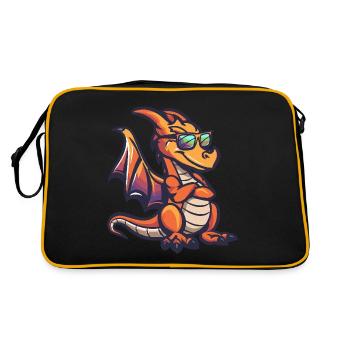 Drache Cool Comic - Retro Tasche - Schwarz/Gold - Hinten