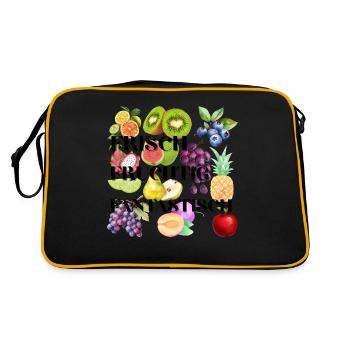 Frisch Fruchtig Fantastisch - Retro Tasche - Schwarz/Gold - Hinten