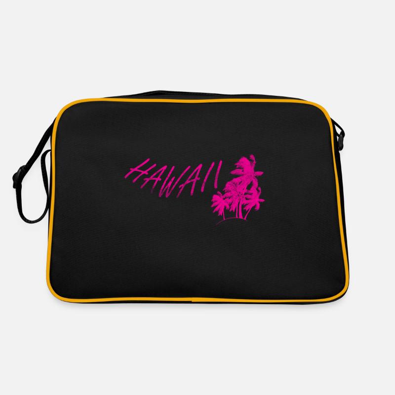 Hawaii - Retro Tasche - Schwarz/Gold