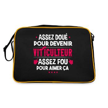 Viticulteur. Cadeau métier vigneron. Viticulture - Sac Retro - noir/or - Dos
