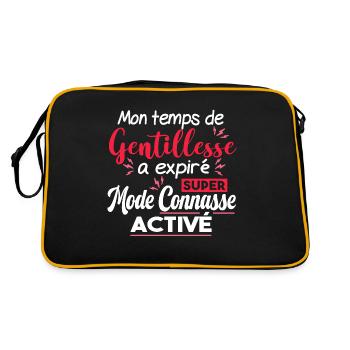Connasse. Gentille femme. Cadeau vengeance rancune - Sac Retro - noir/or - Dos
