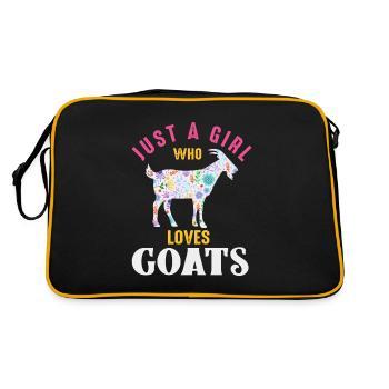 Nur ein Mädchen, das Ziegen liebt - Retro Tasche - Schwarz/Gold - Hinten