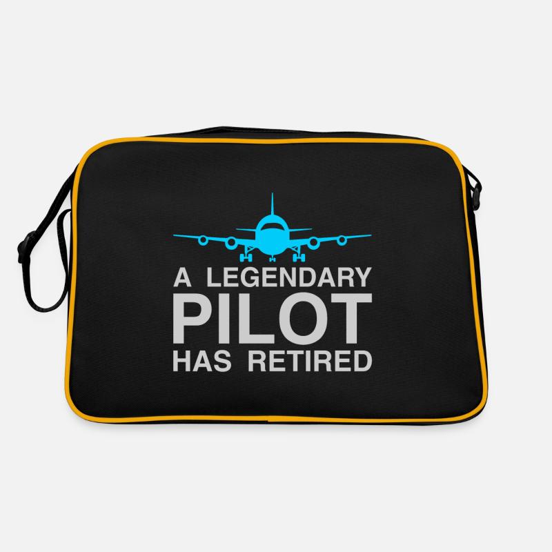 EIN LEGENDÄRER PILOT HAT FUNNY RETIREMENT IN DEN RUHESTAND GESCHICKT - Retro Tasche - Schwarz/Gold