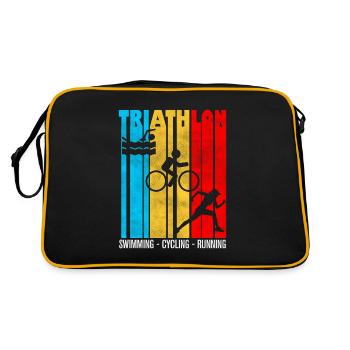triathlon, triathlon, triathlon humor - Retro Bag - black/gold - Back