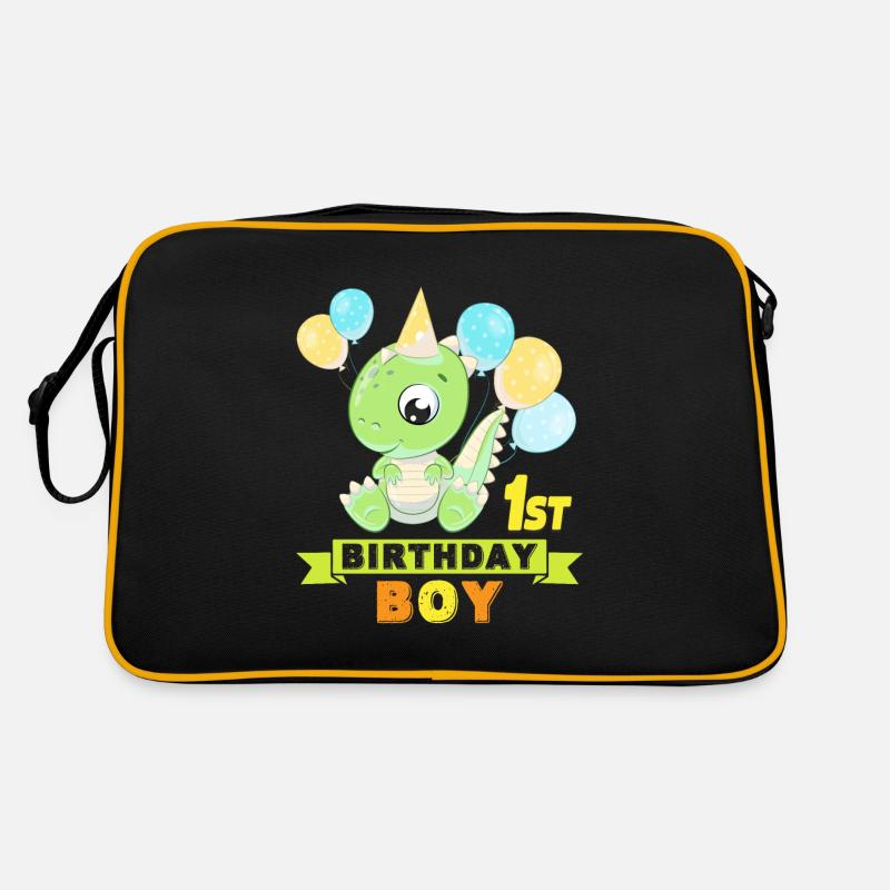 1. Geburtstag mit Dinosaurier Ich bin 1. Retro Tasche