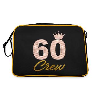 60 Party Crew 60. Geburtstag Party 60 Jahre alt - Retro Tasche - Schwarz/Gold - Hinten