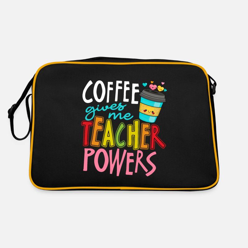 Lehrer Lehrer Kaffee - Retro Tasche - Schwarz/Gold