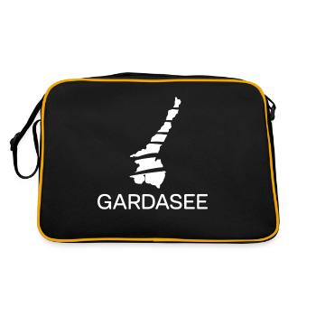 Logo du lac de Garde blanc - Sac Retro - noir/or - Dos