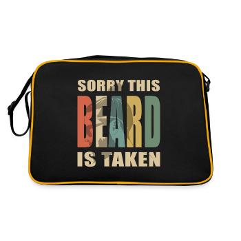 Sorry dieser Bart ist genommen Valentinstag - Retro Tasche - Schwarz/Gold - Hinten