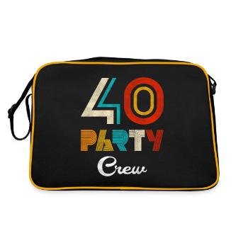 40 Party Crew - 40 Jahre Vintage 40. Geburtstag - Retro Tasche - Schwarz/Gold - Hinten