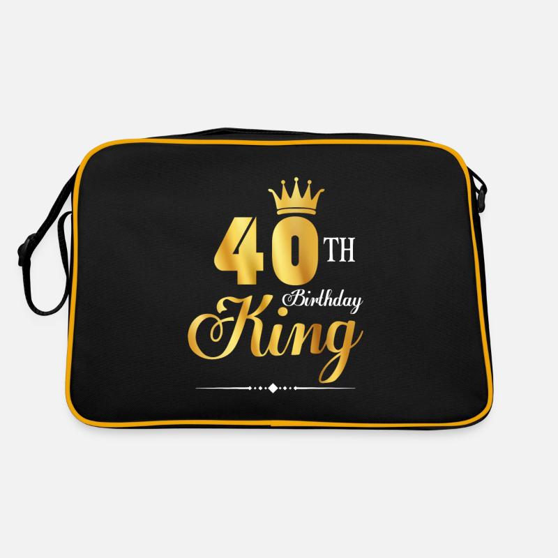 40. Geburtstag König 40 Jahre Geburtstag Ehemann - Retro Tasche - Schwarz/Gold
