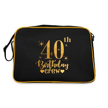 Crew zum 40. Geburtstag - Retro Tasche - Schwarz/Gold - Hinten