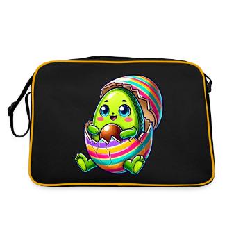 Doux avocat oeuf de Pâques dessin animé bol coloré - Sac Retro - noir/or - Dos