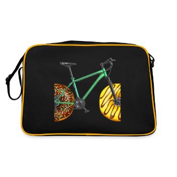 Bicycle with donuts saying - cool funny motif - Retro Bag - black/gold - Back