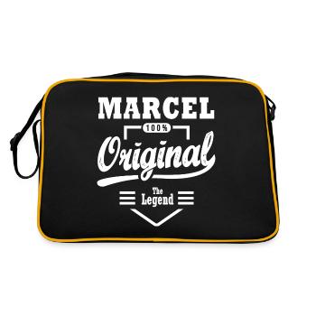 Marcel original cadeau personnalisé prénom marcel - Sac Retro - noir/or - Dos