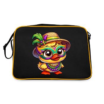 Mardi Gras Cartoon Duck - Retro Bag - black/gold - Back