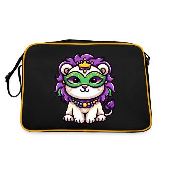 Bande dessinée mignonne de Lion de Mardi Gras - Sac Retro - noir/or - Dos