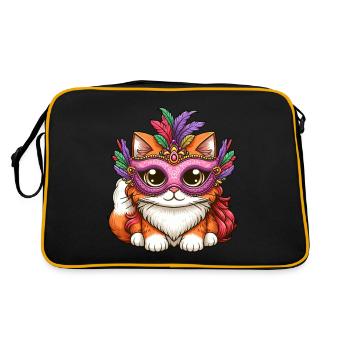Mardi Gras Persian Cat, Masquerade Ball Cat - Retro Bag - black/gold - Back