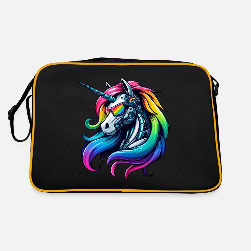 Cool Cyborg Licorne Arc-en-ciel Sac Retro