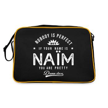 Naïm personalisiertes Geschenk Arabisch name Naïm - Retro Tasche - Schwarz/Gold - Hinten