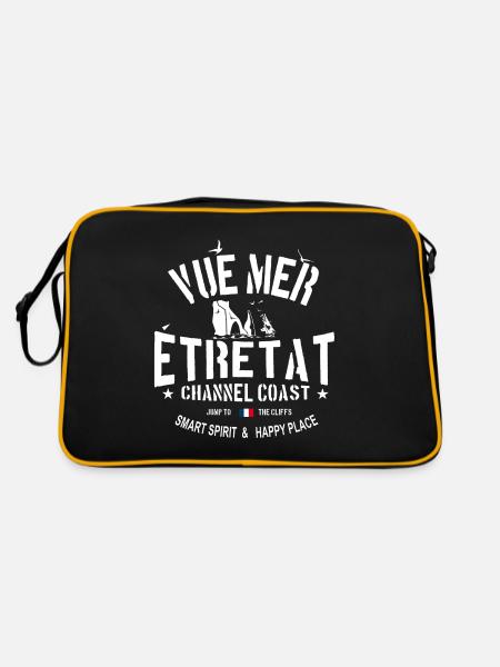 Vue Mer Etretat - Sac Retro - noir/or - Dos