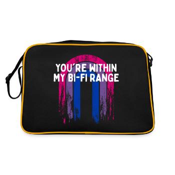 Vous êtes dans My Bi-Fi Range Bisexuel LGBTQ Bi - Sac Retro - noir/or - Dos