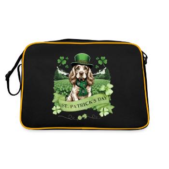 Irish Setter St. Patrick's Day Green Hat Pup - Retro Tasche - Schwarz/Gold - Hinten