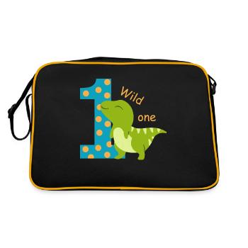 1st birthday. first birthday - Retro Bag - black/gold - Back