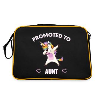 Promu à tante, tante mignonne, nouvelle tante, drôle - Sac Retro - noir/or - Dos