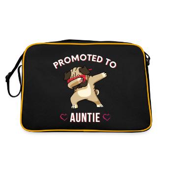 Promu à tante, tante mignonne, nouvelle tante, drôle - Sac Retro - noir/or - Dos